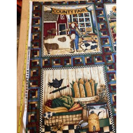 SSI County Fair 6 Squares Debbie Mumm 29” Panel SSI Cotton Fabric New