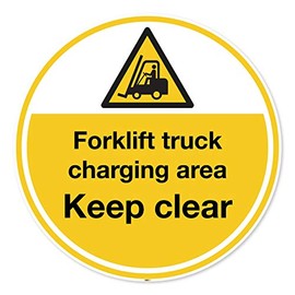 Forklift Charging Area Floor Safety Marker - Anti-Slip Vinyl Sticker - Wearhouse Factory Hazard Safety Signs