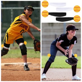 Rotatingpals 4 Pcs Softball Pitching Training Aids Pitching Training Belt Circumference Pitching Bands Tools Training Equipment Pitching Leg Strap for Pitching Mechanics(Black，White)