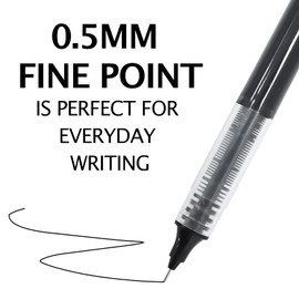 Beieverluck 60 Pieces Rollerball Pens Bulk 0.5 mm Japanese Fine Point Pens Smooth Writing Pens Gel Ink Rolling Ball Pen for Office School Stationery Supply, Black