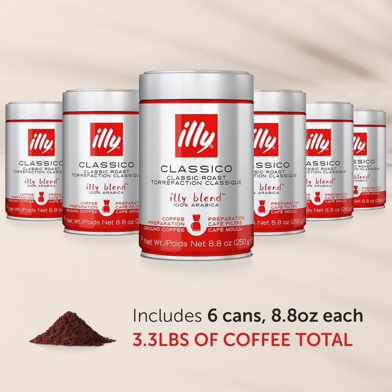 Illy Caffe Coffee - Ground Coffee - Medium Roast for