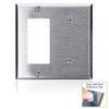 Leviton 2-Gang 1-Blank 1-DECORA (R) Brand (R)/GFCI Device Combination Wallplate,