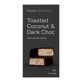 Pana Organic Toasted Coconut & Dark Choc - Mini Snack Bars, 5 Pack