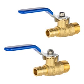 (Pack of 2) EFIELD Cold Expansion Pex-A 1/2-inch X 1/2 Inch Male MPT Brass Shut-off Ball Valve for Pex-A Pipe Connection, ASTM F1960, Blue Lever, cUPC Certified