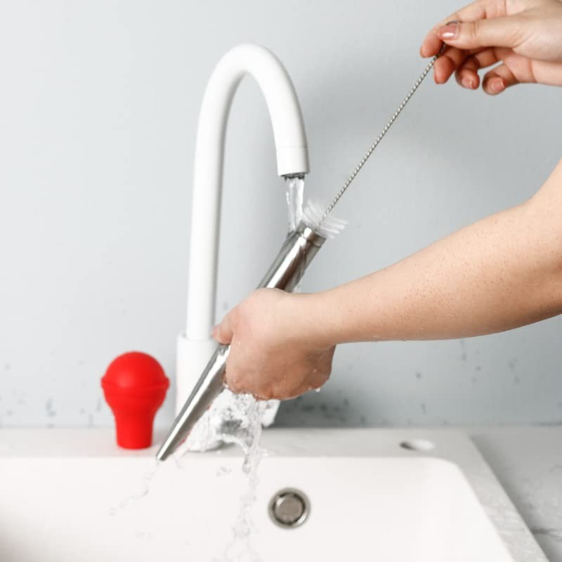 Viwehots Turkey Baster, Stainless Steel Turkey Baster Silicone Bulb with