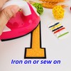 1 PCS 4.0" Yellow Chenille Number Patches, Iron on Patches