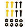 BEK-FIX Yellow & Black Plastic Number Plate Screws Nuts Bolts