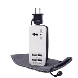 NACEB Adaptador DE Socket EXTENSIÓN para Viaje con 4 Puertos USB NA-0705