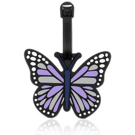 Ymapinc Funny Luggage Tags for Suitcases - Purple Cute Butterfly Luggage Tag, Unique Identifiers Novelty Tag Markers for Women Men