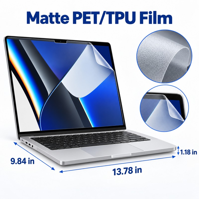 Anti-Blue Light MacBook Screen Protector – Matte Anti-Glare PET/TPU Film