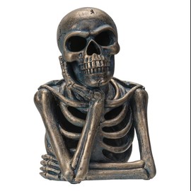 Botega Exclusive LED Skeleton Thinking Listening Pose Resin Collectible Figurine 9.84” Tall