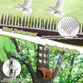 2 Pack 40 Inch Bird Spikes for Outside, Biupky Bird Deterrents for Outside，Squirrel Baffle, Bird Deterrent Devices Outdoor to Keep Birds Squirrel Raccoon Snake Cat Away