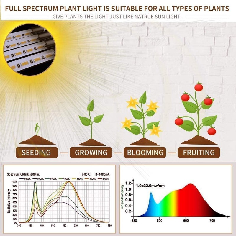 bseah Grow Light Plant Lights for Indoor Plants, Full Spectrum