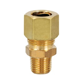 Highcraft D68S-1214-OM Compression x Male Reducing Adapter Pipe Fitting 1/2" OD. COMP X 1/4" MIP Lead-Free Brass