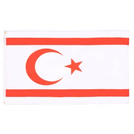 AZ FLAG - Northern Cyprus Flag - 3x5 Ft - 100D Polyester Cypriot Banner with Two Metal Grommets - Fade Resistant - Vivid Colors - 3' x 5' Feet - 150x90 Cm
