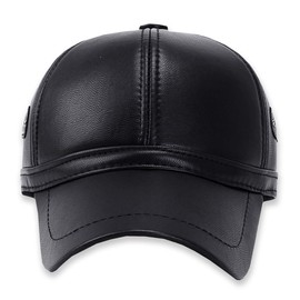 WHITE FANG CA100 Men's Leather Cap, Hat, Stylish, Autumn, Winter, Cold Protection, Earmuffs, Fleece