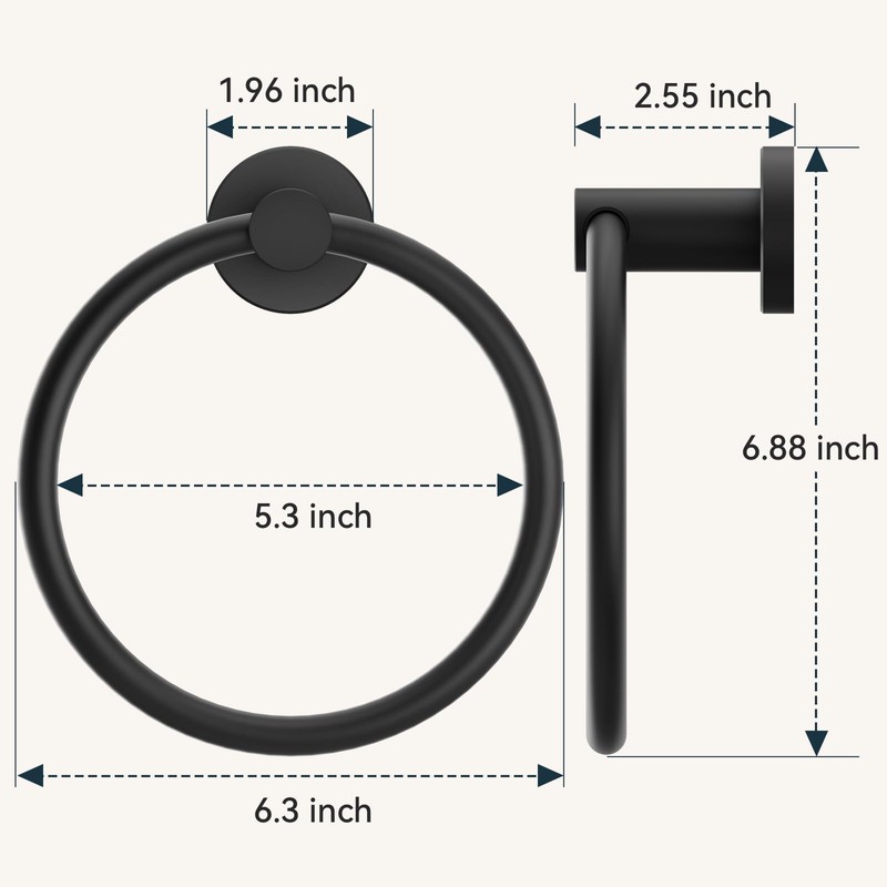 FORIOUS Towel Holder, SUS304 Stainless Steel Wall Mounted, Modern Towel