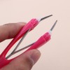 2pcs Professional Eyebrow Tweezers Automatically Retractable Stainless Steel Slant Tip