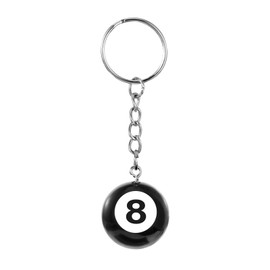Xinjoduz Magic 8 Ball Keychain, 22 mm Cool Keychains, Bag Purse Charms with Key Ring, Billiard Pool Balls Charm Key Pendant, Magic 8 Ball Key Chain for Purse Handbag Women Men Creative Gift, Black