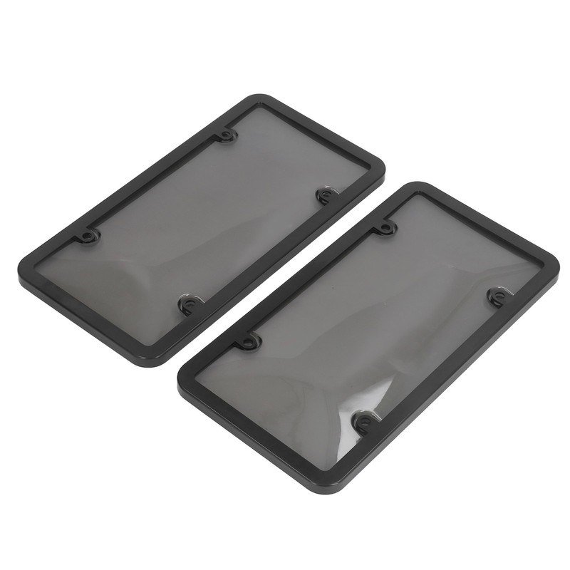 License Plate Frame Cover Set Standard Fit Smoky UV Resistant