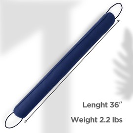 Sunolga 36" Weighted Door Draft Stopper, Right Angle Triangular Column Sound Proof Draft Guard, Blue