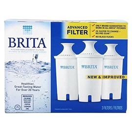 Brita Water Pitcher Replacement Filters, White 3 Filters