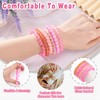 Cheriswelry 6Pcs 8mm Round Glass Beaded Bracelet Crystal Bracelets for
