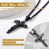 GOLDCHIC JEWELRY INRI Crucifix Necklace for Men Women, Black Jesus