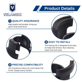 V Velameis Air conditioning condenser hard wire lock buckle For Toyota Highlander Camry Corolla RAV4 (2018-2022) OEM 88718-1E150 Air conditioning condenser hard wire lock clamp pipe clamp line lock