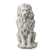Glitzhome Guardian Sitting Lion Garden Statue MGO Outdoor Decoration, 20.75"