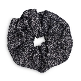 SXQLYH Floral Fabric Hair Bobbles Soft Comfortable Large Hair Scrunchie Elastic Band 18 cm Scrunchies Ponytail Holder Hair Bobble for Women Thick Long Hair (Black)