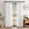 Linen Pleated Curtains for Living Room, White Semi Sheer Curtains