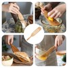 Slotted Spurtle - 33cm Wooden Kitchen Utensils, Includes Wooden Spoons