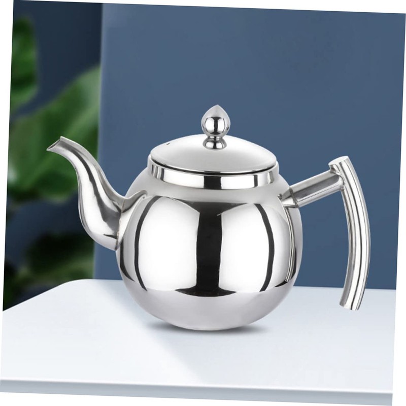 COLLBATH Stainless Steel Teapot with Strainer Compact Tea Kettle for