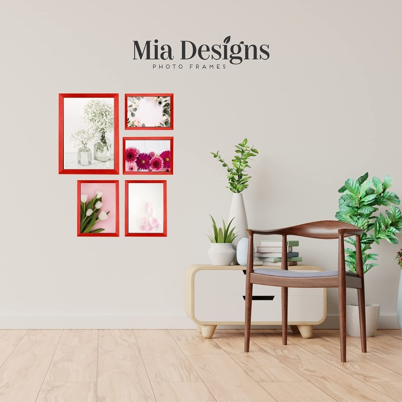 Mia Designs Picture Frame Cross Brushed Metallic Red 5x7 13x18
