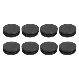 sourcing map 8Pcs Round Plastic Hole Plug, 1.77" Dia Rubber End Caps Pipe Tube Inserts End Blanking for Chair Legs Metal Pipe Post Furniture, Black