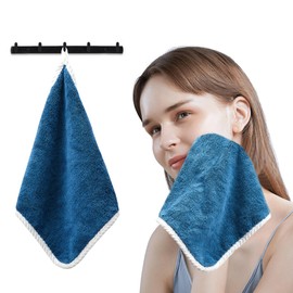 ZY Household Toalla para Lavar la Cara :35×35cm pequeña Toalla Cuadrada, más Absorbente Que el algodón, no Pierde el Pelo, Ideal Tanto para Uso en casa como Fuera de casa (Azul)