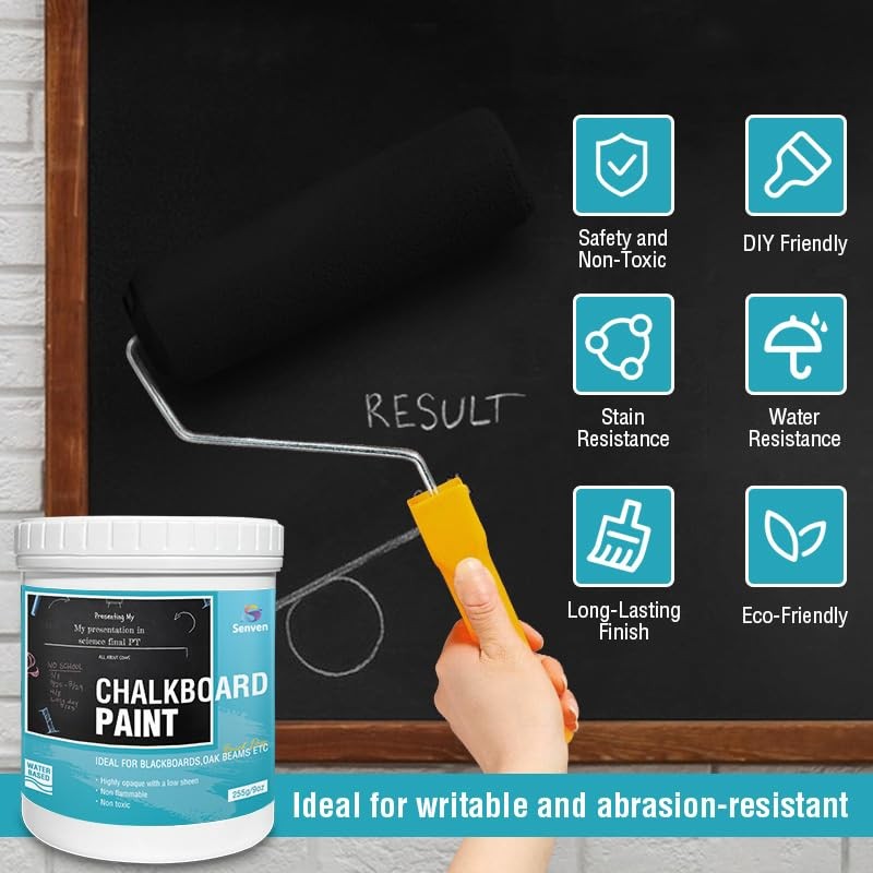 Chalkboard Paint White Chalk Board Paint for Wood, Metal, Glass,