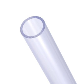 TA-VIGOR 20mm ID 25mm OD PVC Rigid Round Pipe, 0.2M Length Plastic Tube, High Impact Straight Duct Channel for DIY Decoration, Water Cooling System, Fish Tank, Decoration, Cable Sleeve, Clear