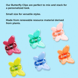 Goody Bio-Plastic Mini Butterfly Clips - Assorted - Snap and Go Closure Help Keep Hairs In Place - Hair Accessories to Style With Ease and Keep Your Hair Secured - For All Hair Types