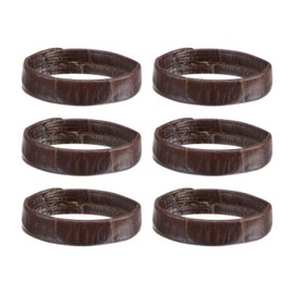 sourcing map 6 Pcs PU Leather Loops Replacement Retaining Ring Keeper for 26mm Width Watch Band, Dark Brown
