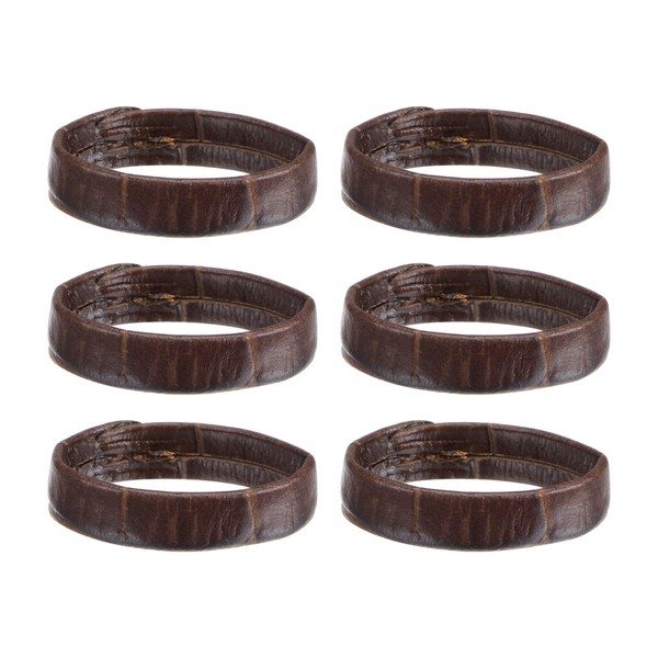 sourcing map 6 Pcs PU Leather Loops Replacement Retaining Ring