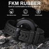 WOCCI 22mm Watch Strap, FKM Rubber Band, Quick Release, Black