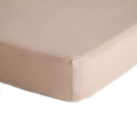 mushie Extra Soft Muslin Fitted Crib Sheet | 28"x 52" (Blush)