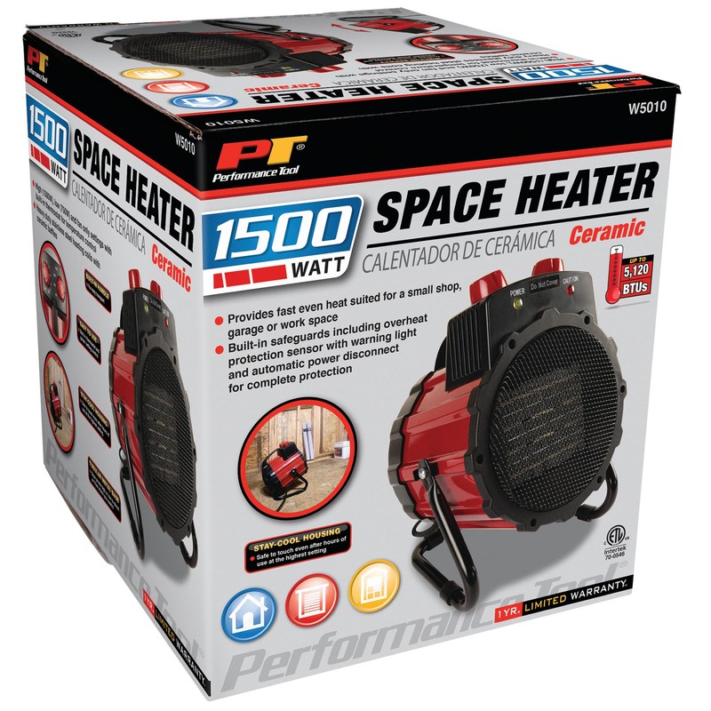 Performance Tool W5010 1500W Ceramic Small Electric Space Heater with