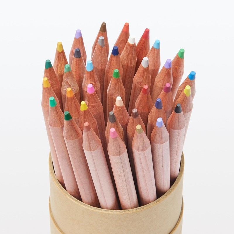 Muji NFB15A6S Colored Pencils, 36 Colors, Paper Tube Case