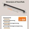 RECTOO 2FT Square Stair Railing Indoor, Black Wall Mount Handrail