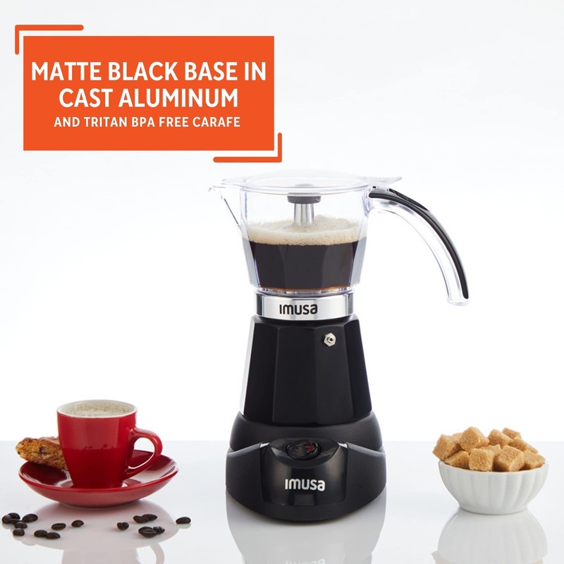 Imusa 6 or 3 Cup Electric Espresso Maker Black Coffee