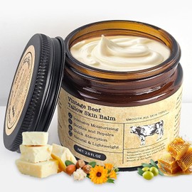 Bálsamo de Miel de Sebo de Res para Piel Sensible: 100% Orgánico Alimentado con Pasto Crema Hidratante Vintage de Sebo para Cara y Manos Agrietadas Crema Nutritiva No Grasa con Aceite de Oliva