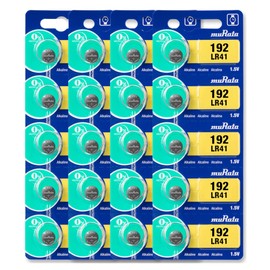 Murata LR41 Battery AG3 392A 1.55V Alkaline Button Cell (20 Batteries)